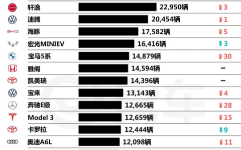 ?2023年1月销量发布，各级别TOP20车型汇总