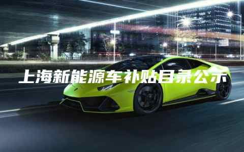 上海新能源车补贴目录公示