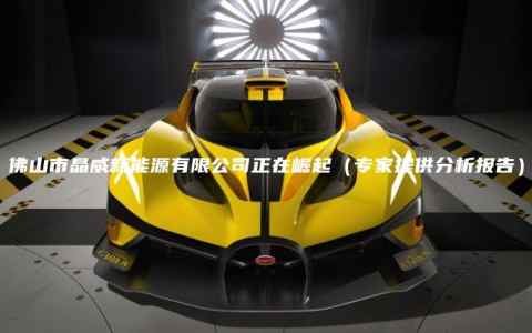 佛山市晶威新能源有限公司正在崛起（专家提供分析报告）