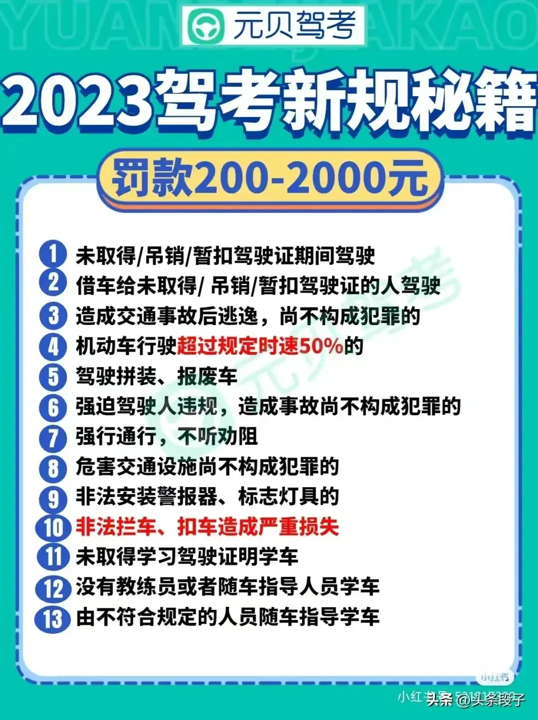 交通新规2023年扣分新规定全文（2023新规扣分一览表）