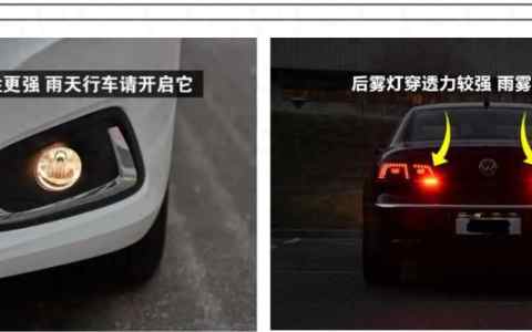 前雾灯和后雾灯标志图解，如何正确使用？